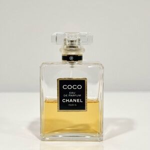 CHANEL COCO Eau de Parfum Spray 3.4 oz bottle half remaining about 1.7 oz / 50ml